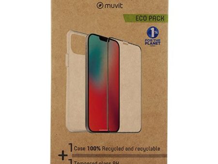 Capa + Película Ecrã de Vidro Temperado Muvit Eco Pack para Apple iPhone 12   iPhone 12 Pro - Transparente For Sale