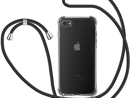 Capa + Cordão Icoveri para Apple iPhone SE - Transparente | Preto Online