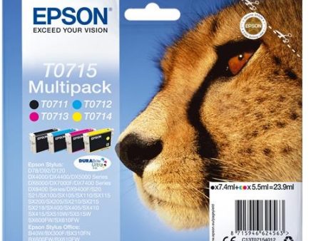 Multipack Tinteiros Epson T0715 (C13T07154012) - Preto, Ciano, Amarelo, Magenta For Sale