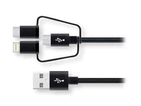 Cabo USB Wefix 3-em-1 1M - Preto Discount