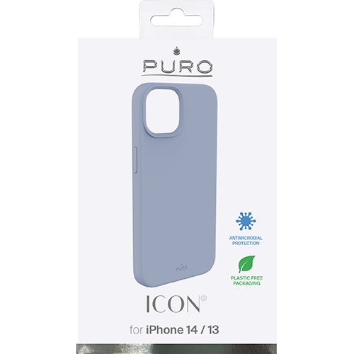 Capa Silicone Icon Puro Antimicrobiana para Apple iPhone 14 - Azul Online now