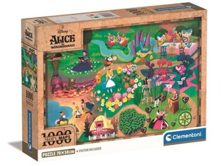 Puzzle Story Maps Disney: Alice in Wonderland - 1000 Peças - Clementoni Discount