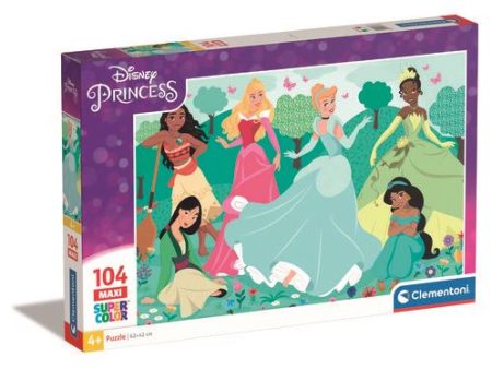 Puzzle Supercolor Maxi Disney Princess - 104 Peças - Clementoni For Sale