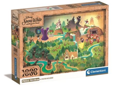 Puzzle Story Maps Disney: White Snow - 1000 Peças - Clementoni Online Hot Sale