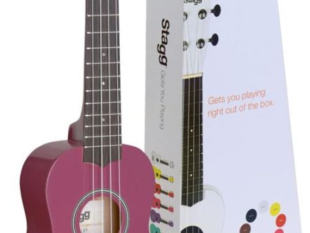 Ukulele Soprano com Saco Roxo Stagg Hot on Sale