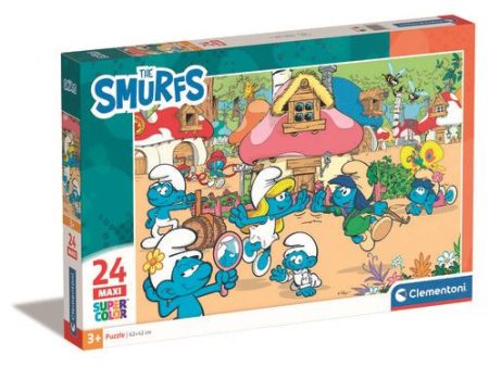 Puzzle Supercolor Maxi  The Smurfs Puffi - 24 Peças - Clementoni For Cheap