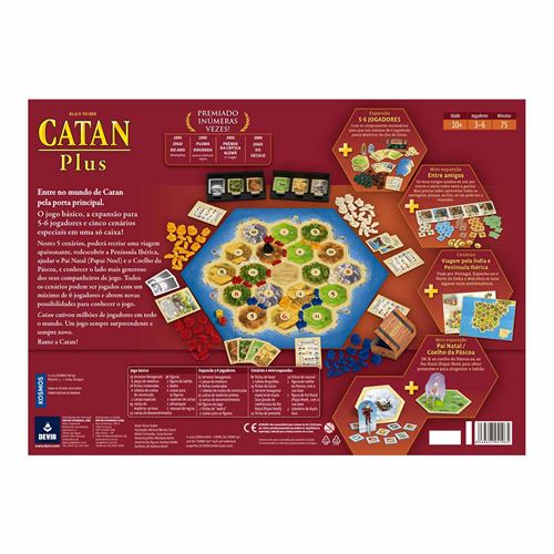 Jogo de Tabuleiro Catan Plus 2023 - Devir Online Sale