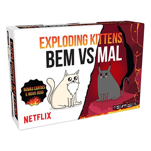 Jogo de Tabuleiro Exploding Kittens Bem vs Mal - Mebo Cheap