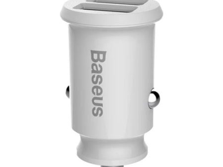 Carregador de Isqueiro Baseus 2x USB - Branco Hot on Sale